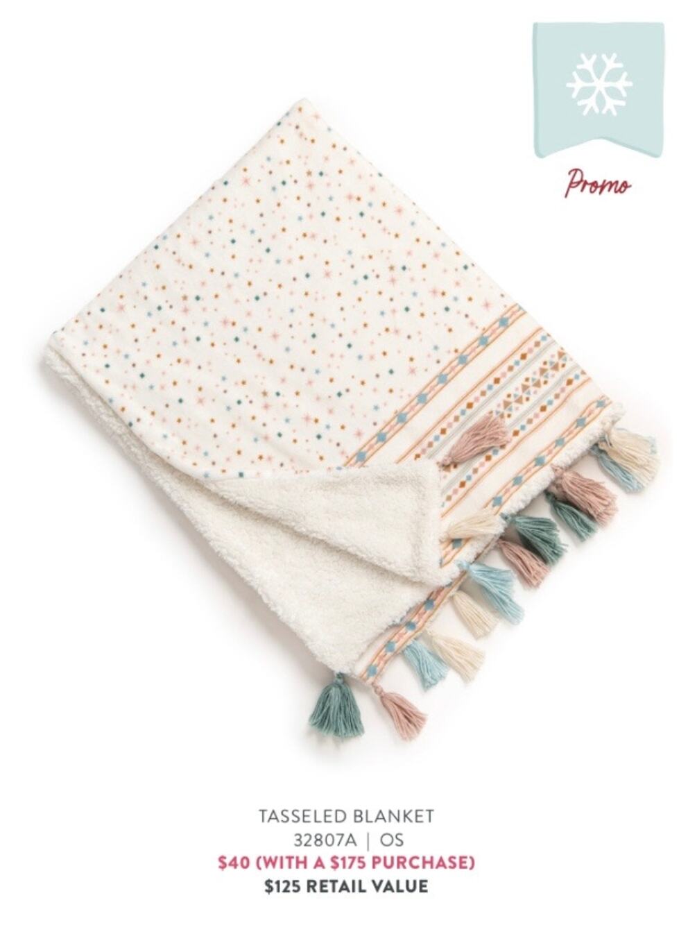 Matilda Jane “The Tasseled Blanket” 2021 Sherpa/ Plush VGUC
